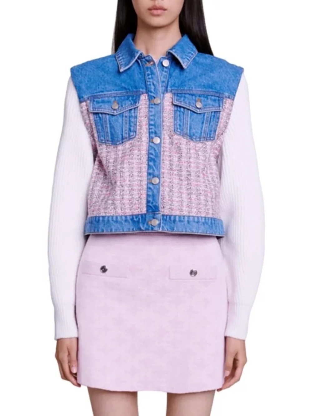 Batri Mixed Media Denim Jacket